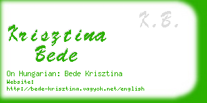 krisztina bede business card